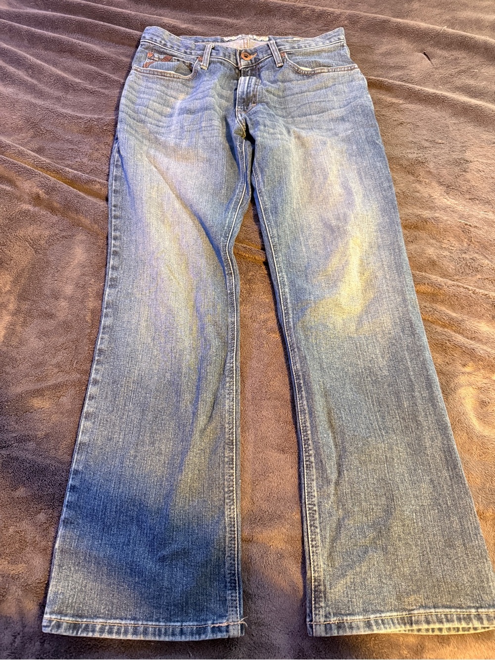 Ariat Men's Relaxed Flare Jeans in Light Blue Denim